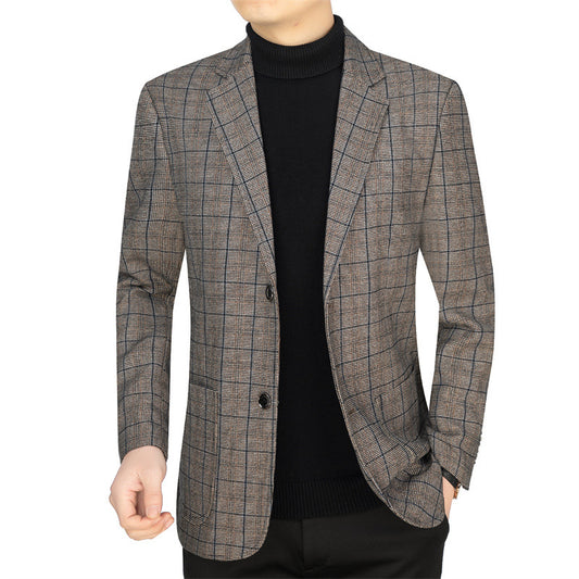 Fashion casual business plaid suit jacket