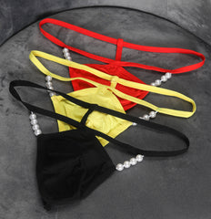 Men's Sexy Low Rise Pearl Thong