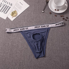 Men's New Hip Lift Transparent Low Waist Thong