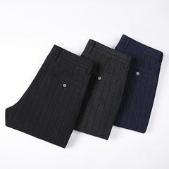 Men's New Fashion Striped Loose Stretch Business Trousers