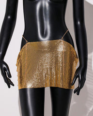 Sexy Metallic Sequin Mini Skirt