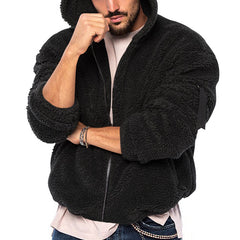 2023 Men's New Double-sided Arctic Velvet Hooded Zipper Jacket
