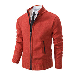 Men's Stand Collar Fashionable Knitted Sweater Jacket