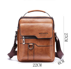 Men's Retro Vertical Portable Business Casual Leather Bag