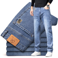 Men's High-end Loose Straight Casual Large Size Versatile Stretch Jeans