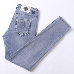 Men's New High-end Fashion Embroidered Stretch Jeans