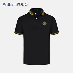 Daily business all-match solid color lapel polo shirt