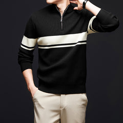 Men's Zipper Stand Collar Versatile Base Sweater