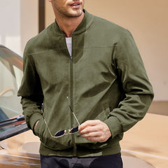 Men's Suede Zipper Casual Vintage Jacket