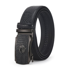 Men's New Automatic Buckle Crocodile Pattern Leather Business Casual Belt