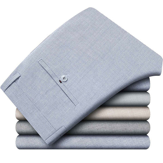 Linen straight-leg loose trousers