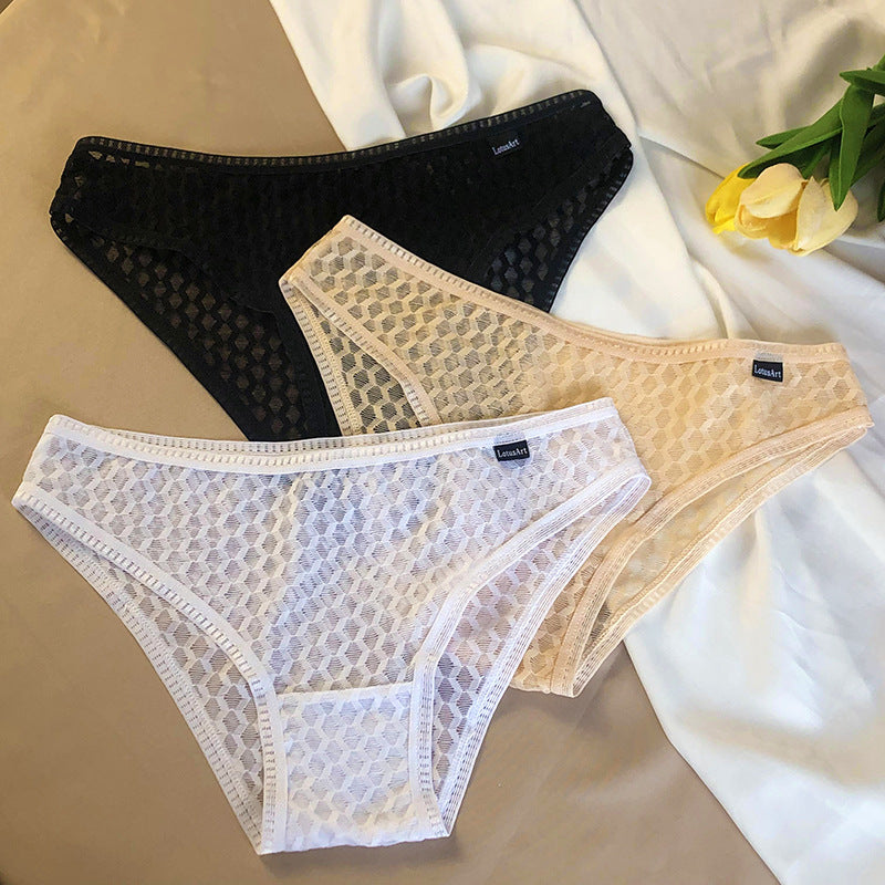 New Style Lace Mesh Sexy Low Waist Briefs