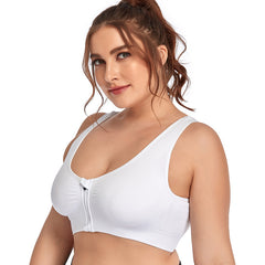 Plus Size Zip Front Shockproof Sports Bra