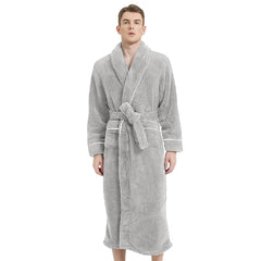 2024 Winter Men's Comfortable Cotton Velvet Long Nightgown