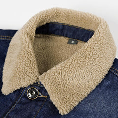 Men's Winter Plus Fleece Warm Fashion Denim Jacket