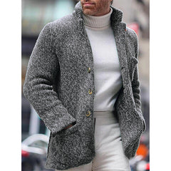 Men's Knitted Stand Collar Casual Jacket