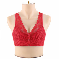 Breathable front button plus size bra