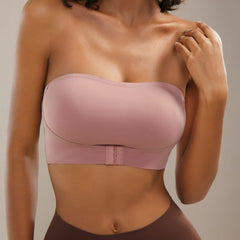 Strapless front clasp bra push up bra