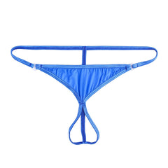 Men's Sexy Open Crotch Transparent Breathable Ice Silk Thong