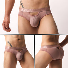 Men's Low-rise Sexy Striped Breathable Mesh Super Stretch and Super Soft Briefs