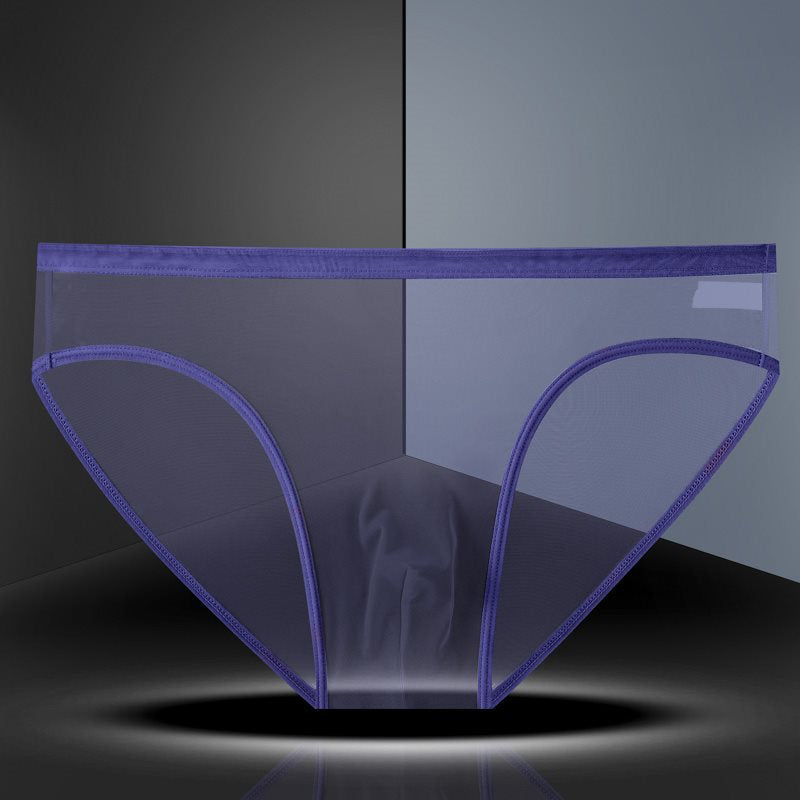 Men's Transparent Ice Silk Sexy Seamless Breathable Mesh Briefs