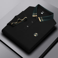 Men's Summer Embroidered Cotton Casual Loose Polo Shirt