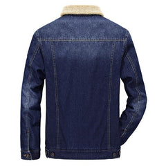 Men's Winter Plus Fleece Warm Fashion Denim Jacket