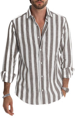 2023 Men's Striped Loose Shirt