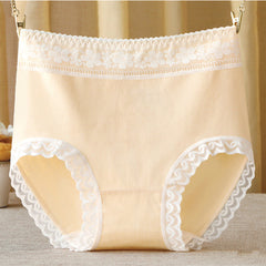 Pure cotton high waist tummy control lace plus size Panties