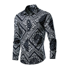 Men's Long Sleeve Fashionable Floral Shirt