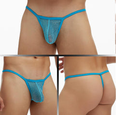 Men's See-through Mesh Pouch Low-rise Thong