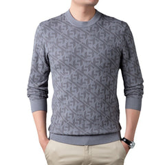 New men's round neck solid color sweater