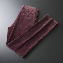 Men's Pure Cotton Warm Embroidered High-end Versatile Corduroy Pants