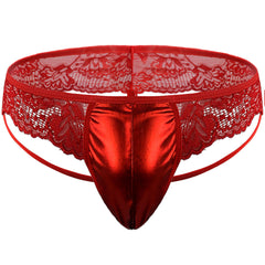 Tzy0975T leather lace thin string thong