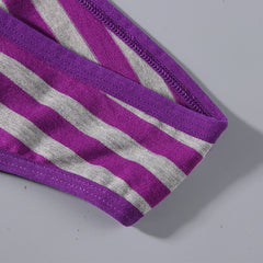 Simple Breathable Striped Low-waist Briefs