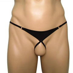 Men's Sexy Open Crotch Transparent Breathable Ice Silk Thong