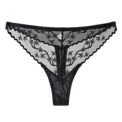 Low Waist Sexy Lace See-through Mesh Quick Dry Ultra-thin Thong