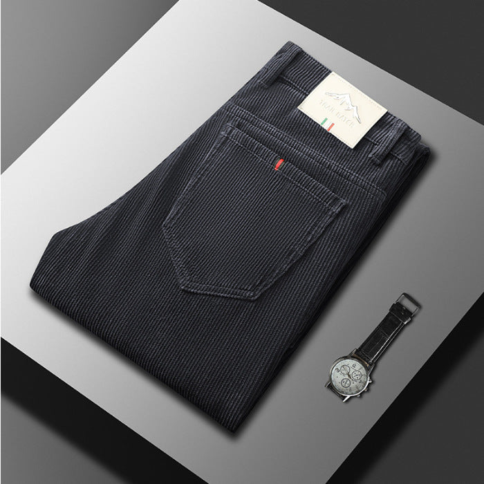 Men's Plus Velvet Casual Straight Corduroy Pants
