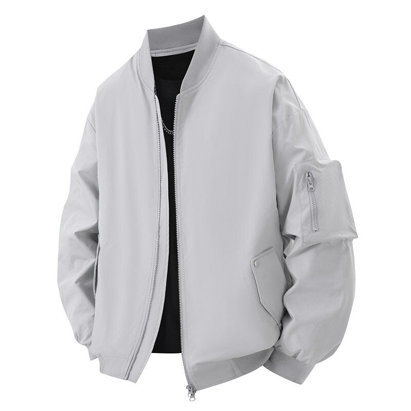 2025 New Men's Fashion Casual Loose Zipper Jacket