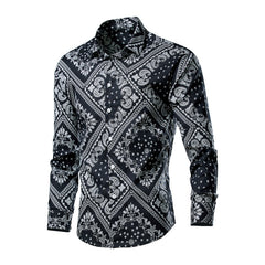 Men's Long Sleeve Fashionable Floral Shirt