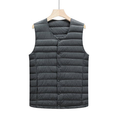 Men's White Duck Down Warm Down Vest