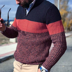 Relaxed Loose Zip Neck Sweater