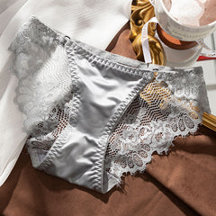 Satin Lace Sexy Seamless Briefs