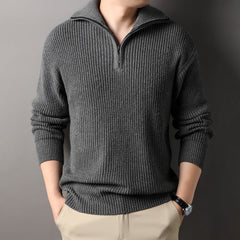 New solid color basic lapel sweater