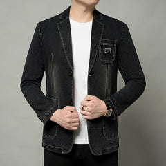 Denim cotton blazer jacket