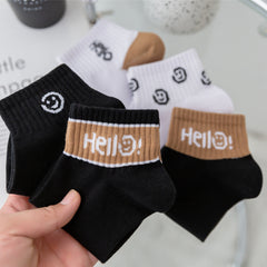 5 PCS Men's Sweat-absorbent Low-top Invisible Boat Socks Sports Cotton Socks