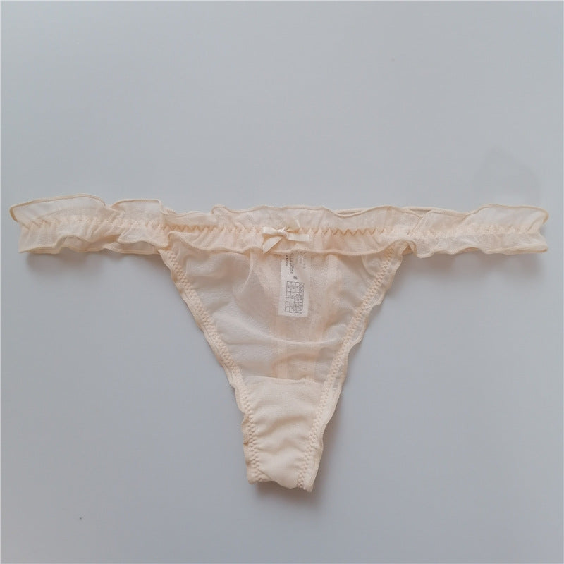 Large Size Sheer Mesh Ruffled Thong