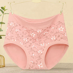Pure cotton antibacterial breathable tummy-control large size underwear
