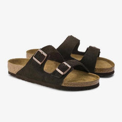 Double-breasted Leather and Cork Sandals