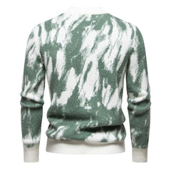 New Men's Retro Printed Casual Crewneck Sweater